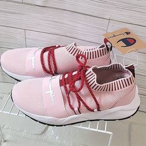 NWT CHAMPION SLIP ON TENNIS SHOES PINK AND RED